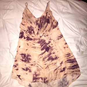Peach Tie Dye Flowy Summer Dress